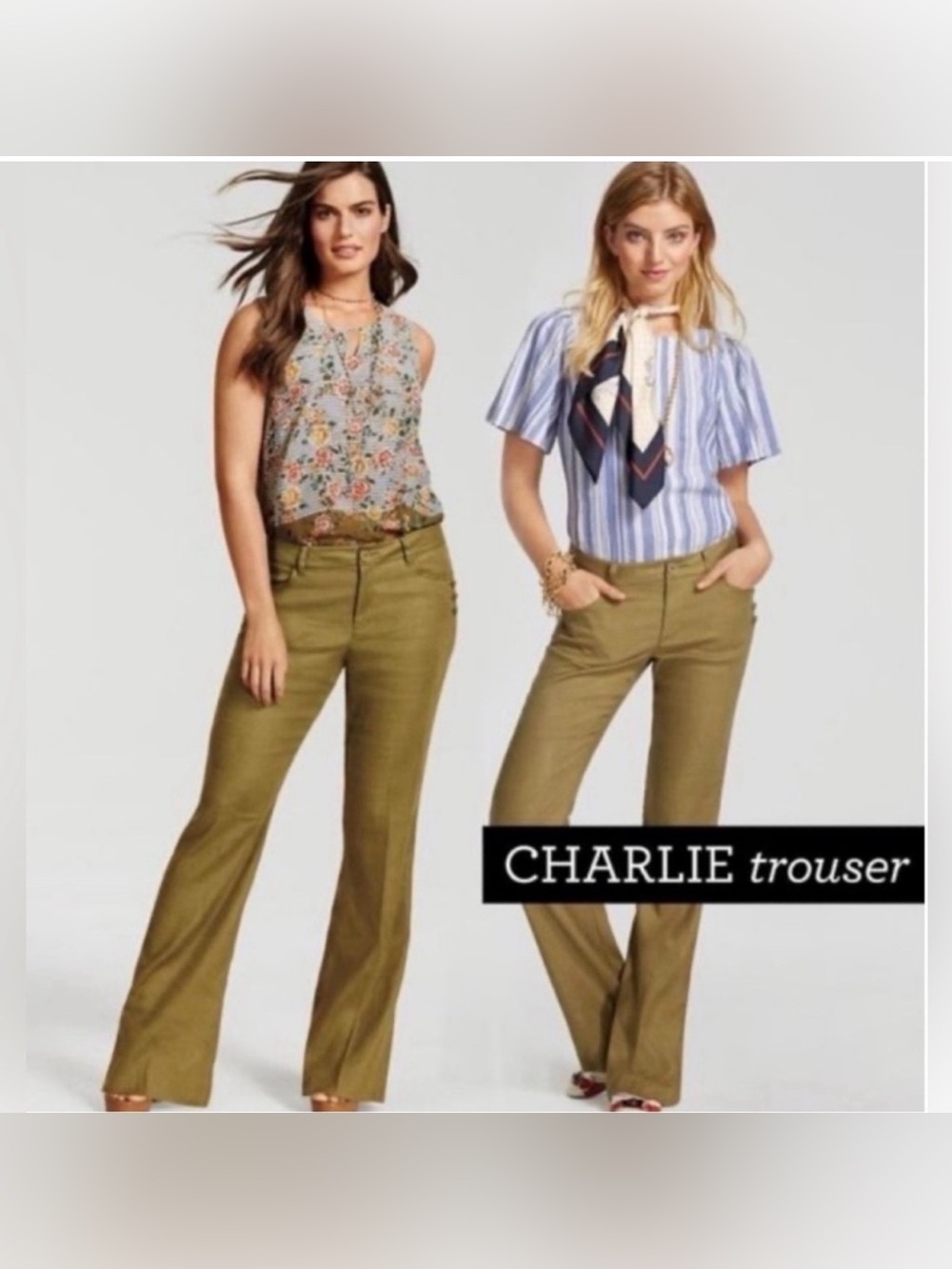CAbi Olive Charlie Flare Trousers